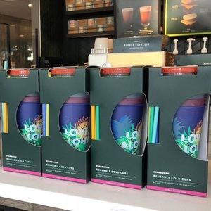 🌺🌈Starbucks Hawaii Reusable Cold cups set🤙🏼